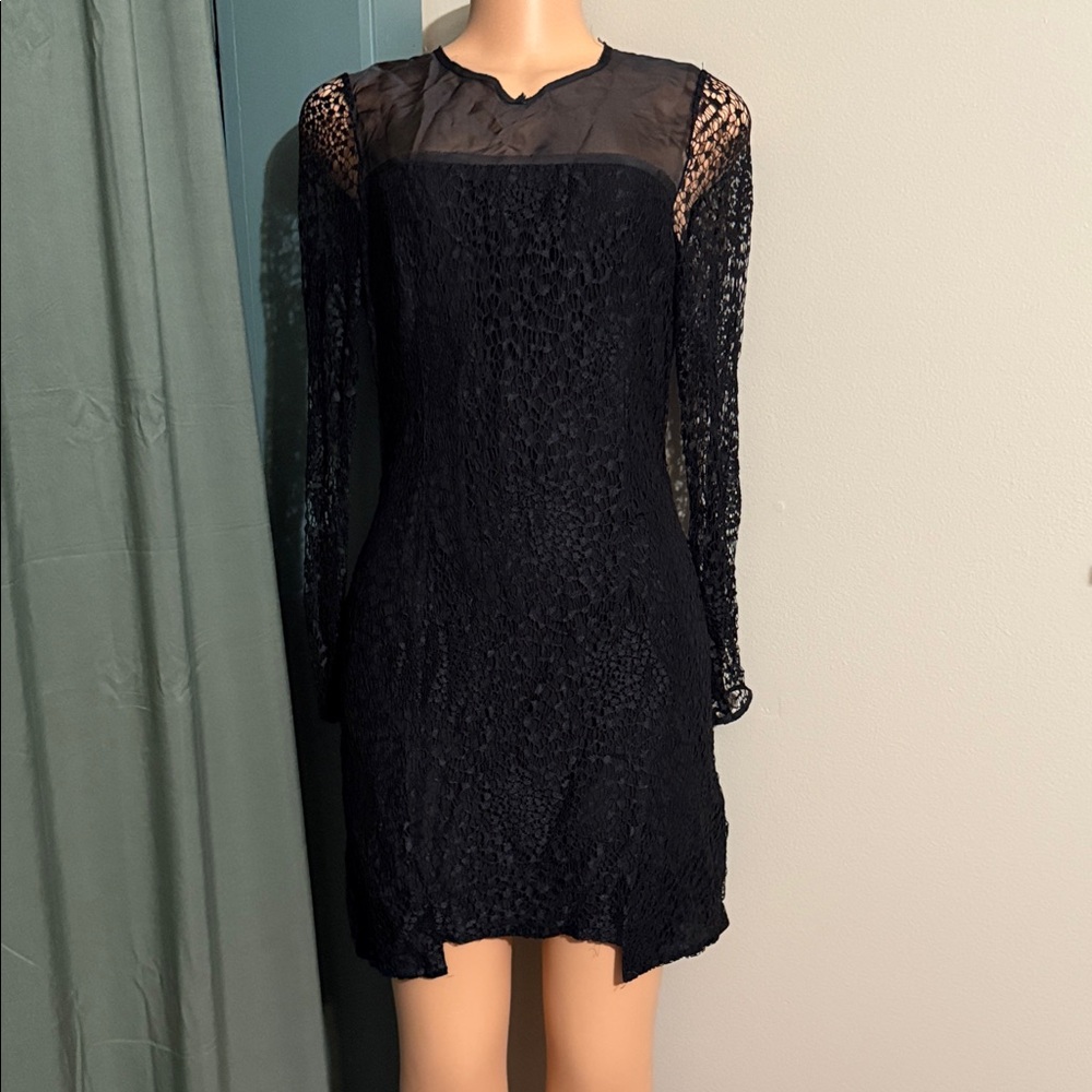H&M Black Lace Long Sleeve Dress